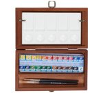 ROYAL TALENS Coffret en bois aquarelle Van Gogh, set de 24