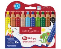 FABER-CASTELL Crayon de couleur Grippy, étui carton de 6