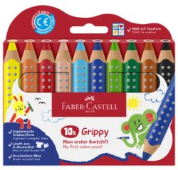 FABER-CASTELL Crayon de couleur Grippy, étui carton de 6