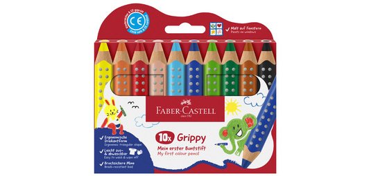 FABER-CASTELL Crayon de couleur Grippy, étui carton de 6