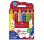 FABER-CASTELL Crayon de couleur Grippy, étui carton de 6