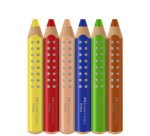 FABER-CASTELL Crayon de couleur Grippy, étui carton de 6