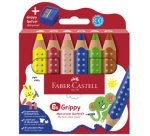 FABER-CASTELL Crayon de couleur Grippy, étui carton de 6