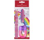 FABER-CASTELL Kit d'écriture Licorne, 4 pièces, rose