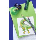FABER-CASTELL Kit d'écriture Dino, 4 pièces, bleu