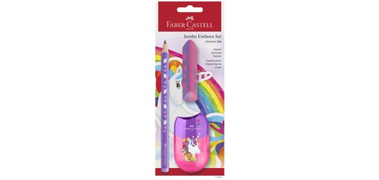 FABER-CASTELL Kit d'écriture Licorne Jumbo, 3 pièces, violet