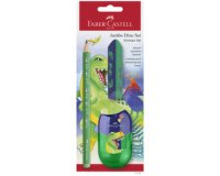 FABER-CASTELL Kit d'écriture Dino Jumbo, 3 pièces, vert