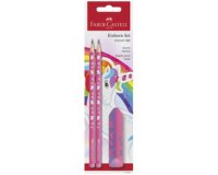 FABER-CASTELL Kit d'écriture Licorne, 3 pièces, rose