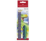 FABER-CASTELL Kit d'écriture Dino, 3 pièces, bleu