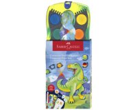 FABER-CASTELL Boîte de peinture CONNECTOR Dino, 12 couleurs
