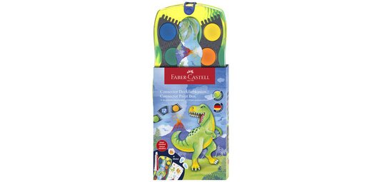 FABER-CASTELL Boîte de peinture CONNECTOR Dino, 12 couleurs