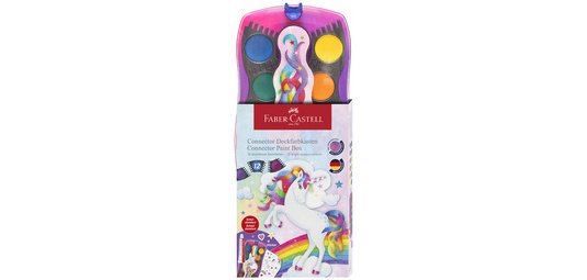 FABER-CASTELL Boîte de peinture CONNECTOR Licorne, 12 coul.