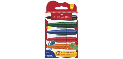 FABER-CASTELL Craie de cire Doigt, étui en carton de 6