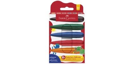 FABER-CASTELL Craie de cire Doigt, étui en carton de 6