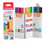 Feutre fin point 88, set zigzag de 18 pièces