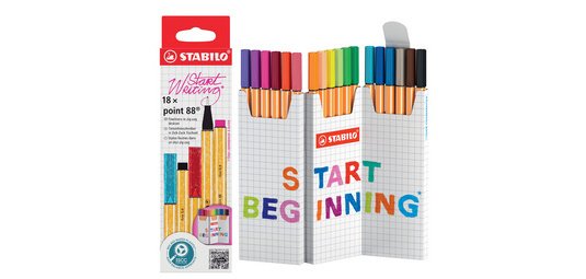 Feutre fin point 88, set zigzag de 18 pièces