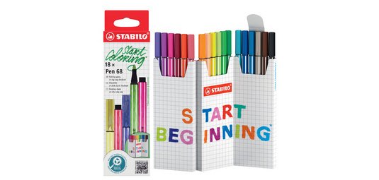 Feutre Pen 68, set zigzag de 18 pièces