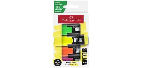 FABER-CASTELL Mini highlighter TXTLNR, cardboard case of 4