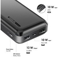 Powerbank 20.000 mAh, 2x USB-A, 1x USB-C, blanc
