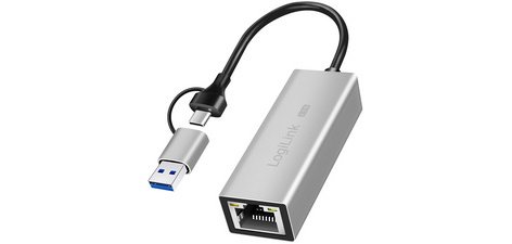 Adaptateur réseau Ethernet USB vers RJ45, gris
