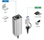 Adaptateur réseau Ethernet USB vers RJ45, gris