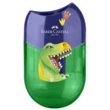 FABER-CASTELL Taille-crayon 2 trous 'Dino', vert/bleu