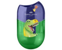 FABER-CASTELL Taille-crayon 2 trous 'Dino', vert/bleu