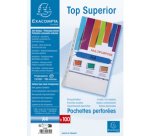 Sachet de 100 pochettes perforées polypropylène lisse Qualité + - A4 - Cristal