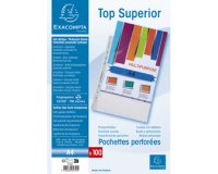 Sachet de 100 pochettes perforées polypropylène lisse Qualité + - A4 - Cristal