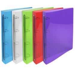 Classeur à anneaux, PP, 4 anneaux, A4, assorti