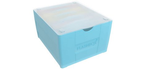 Boîte à fiches 'Flashbox', non équipé, bleu pastel