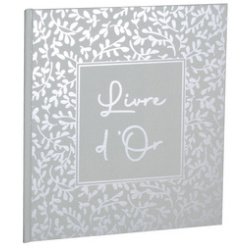 Livre d'or 140 pages tranche argent AutentiK - Bleu gris