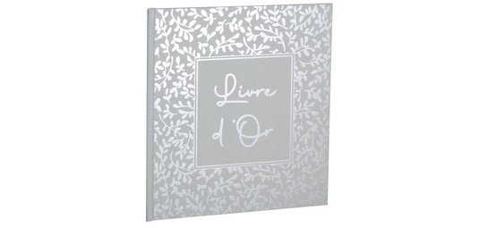 Livre d'or 140 pages tranche argent AutentiK - Bleu gris