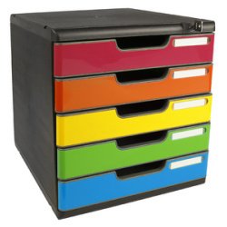 Module de classement Modulo Iderama 5 tiroirs fermables à clé - Arlequin brillant
