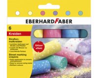 Craie de trottoir pailletée, étui carton de 6