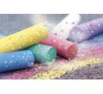 Craie de trottoir pailletée, étui carton de 6