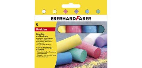 Craie de trottoir, étui en carton de 6