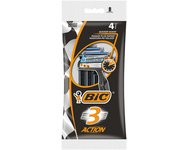 BIC Rasoir jetable 3 Action, pour hommes, pack de 4