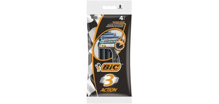 BIC Rasoir jetable 3 Action, pour hommes, pack de 4