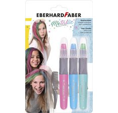 Set de craies pour cheveux Metallic, set de 3