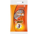BIC Rasoir jetable 3 Sensitive, pour hommes, pack de 8