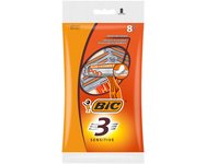 BIC Rasoir jetable 3 Sensitive, pour hommes, pack de 8