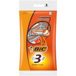 BIC Wegwerpscheermesjes 3 Sensitive, voor mannen, pak van 8