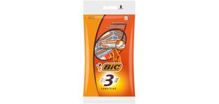 BIC Rasoir jetable 3 Sensitive, pour hommes, pack de 8