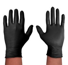 Handschoen van zwart nitril Protect, maat: L, zwart