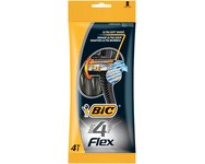 BIC Rasoir jetable 4 Flex, pour hommes, pack de 4