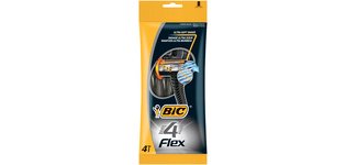 BIC Rasoir jetable 4 Flex, pour hommes, pack de 4