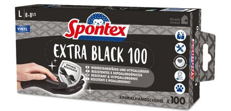 Handschoenen van extra zwart vinyl, maat: M, zwart