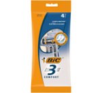 BIC Rasoir jetable 3 Comfort, pour hommes, pack de 4