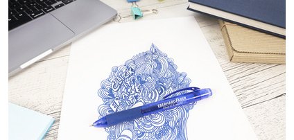 Stylus gelpen Click it! Erase it!, blauw